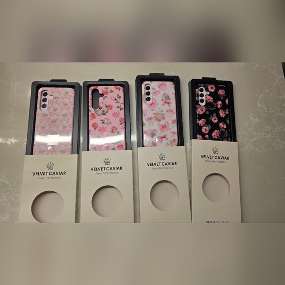 Velvet Caviar Pink and Black Floral Phone Cases S25+